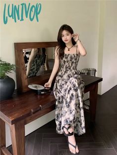 Lunivop Suspender dress for women's summer 2024 new French style waist up slimming and elegant long skirt Streetwear Cargo Pants, Summer Bodycon Dress, Y2k Jeans, Suspender Dress, Denim Mini Dress, French Style, Mini Dress Party, Summer 2024, Women's Fashion Dresses