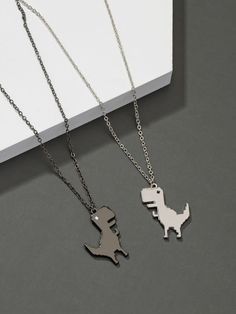 Dinosaur Pendant, Couples Accessories, Friend Jewelry, Best Friend Necklaces, Friendship Jewelry