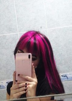 Pink Hair Dyed, Pink And Black Hair, Hair Dyed, Alt Girl, Pink And Black, Pink Hair, Dyed Hair, Black Hair, We Heart It