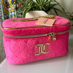 Nwt And One Available! This Hot Pink Pattern Is Everything And I Love The Zipper Detail With The Crowns! I Have Tons Of New Juicy Listed In My Closet, Bundle Items, And I Will Send You My Best Offer! Hot Pink Pattern, Money Pouch, Couture Bags, Juicy Couture Bags, Pink Pattern, Zipper Detail, Cosmetic Case, Juicy Couture, Cosmetic Bag