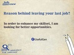 an image of a person holding a pencil in front of a piece of paper with the words reason behind leaving your last job?