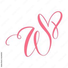 the letter s and w are handwritten in pink ink