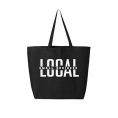 -----Local Small Business Tote Bag ------- Our Local Small Business Tote Bag is the perfect size for carrying all your important items. It can hold many things such as money, keys etc to keep your daily essentials safe from the elements. The top handle makes it easy to take this bag with you anywhere. We custom design, print, hand press, and carefully ship everything you see in our shop from our retail shop in GA. -------COLORS-------Black tote with white vinyl -------CARE INSTRUCTIONS-------Turn inside out. Machine wash cold. Tumble dry low. Do not bleach. Do not iron directly on design. Practical Bags For Everyday Use, Black Tote, Retail Shop, Daily Essentials, White Vinyl, Top Handle, Care Instructions, Inside Out, Bleach