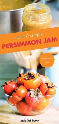 the cover of sweet and simple persimmon jam by lady lee's home