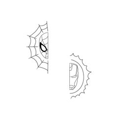 the letter d is for spiderman and it appears to be drawn in black ink