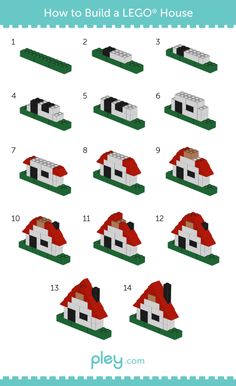 how to build a lego house with instructions for the roof and side by side steps