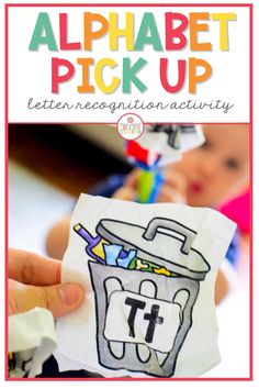 the alphabet pick up is an easy activity for toddlers to practice their letter recognition skills