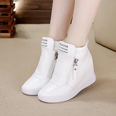 Fashion English letters canvas casual shoes within 8 cm higher  PXL-16262 Shoes For Girls Stylish, Kawaii Shoes, Shoes For Girls, English Letters, Fancy Shoes, Fashion High Heels, Sneaker Heels, Stylish Shoes