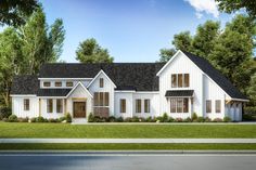 this is an artist's rendering of the farmhouse style house plans for your home