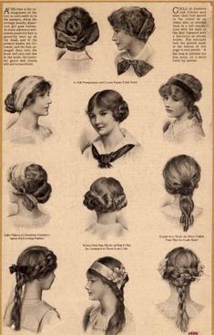 1910 Hairstyles, 1910 Hair, Teen Hair, Historical Hairstyles, Edwardian Hairstyles, Edwardian Era, Edwardian Fashion, Women's Hair, Downton Abbey