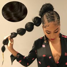 Weave Ponytail Hairstyles, Makeup Tip, Bubble Ponytail, Black Ponytail Hairstyles, Ball Hairstyles, Box Braid, Fake Hair, Ponytail Hair Extensions