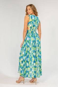 100% PolyesterDry clean onlyMade in the USAStyle: AYZ1465-N36 Multicolor Non-stretch V-neck Maxi Dress, Multicolor Printed V-neck Maxi Dress, Green V-neck Patchwork Maxi Dress, Sleeveless Tie-dye Maxi Dress For Spring, Purple V-neck Beachwear Maxi Dress, Maxi Dress Green, Comfort Fit, Maxi Dress