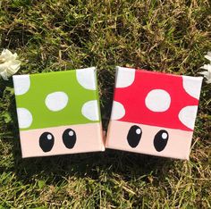 Toad from Super Mario Painted Canvas Mini Art Canvas, Painting Using Acrylic Paint, Painting Ideas 2023, Art And Painting, Acrylic Painting Ideas