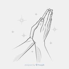 two hands reaching up into the air with stars in the sky behind them on a white background