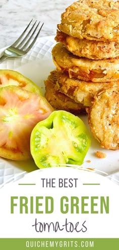 fried green tomatoes on a white plate. Fried Green Tomato Recipes, Green Fried Tomatoes, Fried Green Tomatoes Recipe Easy, Best Fried Green Tomatoes, Southern Fried Green Tomatoes, Fried Green Tomatoes Recipe, Southern Cooking Recipes