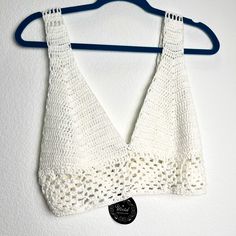 Nwt Vivid White Crocheted Bralette Bra Top Sz: Large. Please See Pictures Of Measurements And Condition. Beach Resort Wear, Resort Wear Beach, Crochet Bralette, Bra Top, Boho Beach, White Crochet, Beach Resort, Beach Resorts, Resort Wear