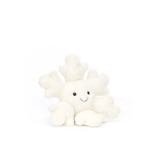 a small white stuffed animal on a white background