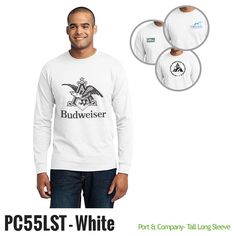 http://gobrandspirit.com/apparel-caps-and-hats/apparel-athletic/printed-men-s-port-company-tall-long-sleeve-t-shirt-white/p/EDF748BD-C0B4-4F06-9813-DA537844ECE1  Printed Men's Port & Company® Tall Long Sleeve T-Shirt (White) For Brand Marketing  # PC55LST-WHITE 5 Day Production 11.66 - 13.33  |  Min. Qty: 12  This long sleeve t shirt is a reliable choice for comfort softness and durability This must have style is shrink and wrinkle resistant for good looks White P, Brand Marketing, Shirt White, Long Sleeve Tshirt