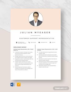 a professional resume template with a photo