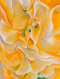 a painting of a yellow flower with white petals