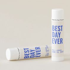 Modern Blue Best Day Ever Wedding Favor Lip Balm | Zazzle Best Day Ever Wedding, Favors Ideas, Modern Blue, Best Day Ever, Wedding Favor, Wedding Inspo, Lip Balm, Wedding Favors, The Balm