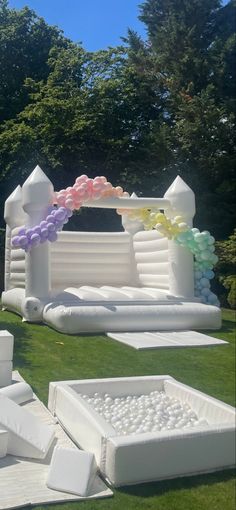 an inflatable wedding set up on the lawn