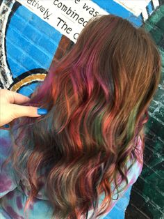 #oilslickhair #rainbowhair @themidwestunicorn Oil Slick Hair, Highlights Hair Color, Rainbow Highlights, Cute Hair Colors, Highlights Hair, Hair Color Highlights, Hair Color And Cut, Hair Inspiration Color