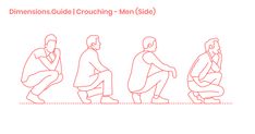 a line drawing of men sitting in different positions