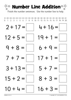 the number line addition worksheet for kids to practice numbers and subtraction