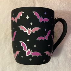 Pastel Goth Home Decor, Cosmic Creature, Frickin Bats, Goth Home, Goth Home Decor, Painted Cups, Creature Feature, Elegant Tattoos, Cute Cups