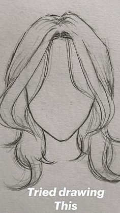 a drawing of a woman's head with long hair