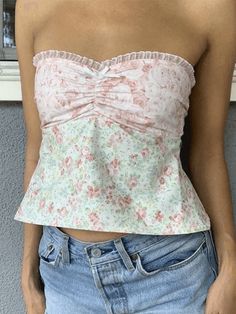 Lace Stitching Plaid Bandeau Top – AnotherChill Rustic Fashion, Crop Top Styles, Spring Bright, Pretty Tops, Top Bustier, Summer Plaid, Bandeau Tops, Cute Fabric, Strapless Crop Top