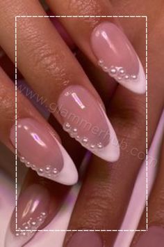 18 Pearl Nails Designs: 1. Classic French 2. Mermaid 3. Ombre 4. Blush Pink 5. 3d Rhinestones 6. Glitter 7. Pastel 8. Black, tips and more