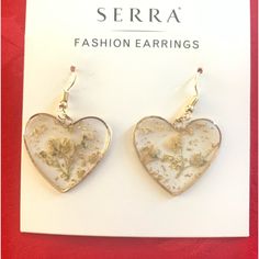 So Pretty Heart Shape Loop Earrings. Pretty Gold Trim Filled With Acrylic And A Tiny Flower Inside. Seems Like The Flowers Are Blowing In The Wind. Nickel Free For Sensitive Ears. Any Questions Ask Me Below Gold Heart-shaped Flower Earrings As Gift, Valentine's Day Gold Heart Flower Earrings, Gold Heart-shaped Flower Earrings, Pink Heart-shaped Flower Earrings As Gift, Heart Shape Earrings, Unique Flower-shaped Resin Earrings, Earrings Pretty, Dried Flower Jewelry, Blowing In The Wind