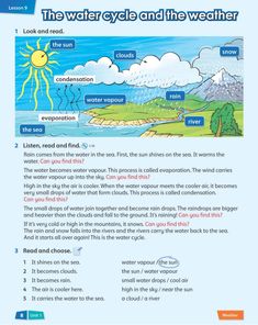 the water cycle and the weather worksheet for kids to learn how to read it