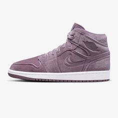 These Aj1s Give A Classic Silhouette The Royal Treatment. An All-Over Velvet Upper In Purple Smoke Looks Super Luxe, While The Embroidered Swoosh, Plush Laces And Color-Matched Outsole Let You Hit Refresh On A Beloved Hoops Design. Purple Smoke/White/Purple Smoke Style Dq8397-500 Air, Jordan, Velvet, Purple Smoke, Mid, Se, Fun, Sexy, Casual, Beautiful, Purple, Nike New To Poshmark? Use My Code Cassstyles For $10 Off Your First Order! Happy Poshing! Air Jordan 1 Mid Purple, Nike X Travis Scott, Low Air Jordan 1, Air Jordan 1 Mid Se, Purple Sneakers, Womens Air Jordans, Jordans Women, Jordan Sneakers