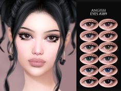 an animated image of a woman's eyes and eyebrows