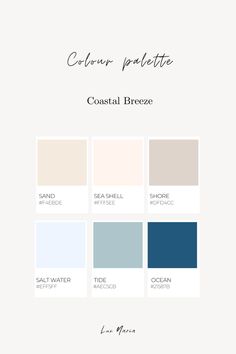 the color palette for coastal breeze