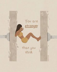 a woman is sitting in the doorway with her hand on her face and text that reads, you are stronger than you think