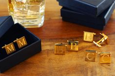 Celebrate the moment with these timeless gold cufflinks, engraved with a stylish monogram of your choice. Comes as a pair (2 pieces) in a handsome black gift box and hand stamped cotton gift bag. ►HOW TO ORDER * Please select your engraving style from the drop down menu. * Enter your engraving request in the personalization field. * For TEXT ONLY requests, please limit your engraving request to 8 words. * Check spelling and dates carefully as we COPY & PASTE from provided text. We do NOT rea Groomsmen Cufflinks, Monogrammed Cufflinks, Gold Pocket Watch, Engraved Cufflinks, Groom Cufflinks, Groomsmen Gifts Personalized, Personalized Engraved Gifts, Silver Pocket Watch, Cotton Gift Bag