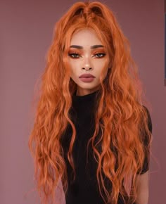 Nyane Lebajoa, Different Hair Types, Power Puff, Orange Hair, Hair Inspo Color, Grunge Hair, Ginger Hair, Long Curly Hair