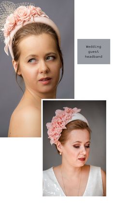 Halo crown headband for wedding guest inspired by wonderful Kate Middleton. Blush pink fascinator hat is trimmed with birdcage veil is being placed at the back of the hatinator. Padded headband has been covered in Italian velvet. Velvet fascinator headband has flowers and leaves covering the right ear side of the halo headpiece. Bespoke hat will instantly elevate any outfit. Floral head piece is a blush nude that looks great paired with any color palette. Pink Feminine Fascinator For Wedding, Elegant Pink Headband Fascinator, Elegant Pink Hair Accessories For Wedding, Elegant Pink Wedding Hair Accessories, Pink Handmade Flowers Headband For Wedding, Elegant Pink Wedding Headband, Pink Wedding Fascinator Headband, Elegant Blush Fascinator For Wedding, Pink Wedding Headband With Handmade Flowers