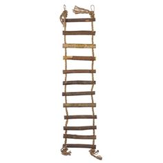 a ladder made out of wood and rope