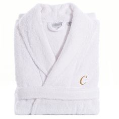 Cuddle up to the cozy feel of this Linum Home Textiles Turkish Cotton Personalized Unisex Terry Bathrobe. Cuddle up to the cozy feel of this Linum Home Textiles Turkish Cotton Personalized Unisex Terry Bathrobe. Small/Medium: 20" shoulder to shoulder, 47" long Large/XLarge: 25" across the shoulders, 49" long Highly absorbent, Quick dryCONSTRUCTION & CARE Turkish Cotton Loop pile type Machine wash Imported Manufacturer's 1-year limited warranty. For warranty information please click here Color: W Terry Cloth Bathrobe, Linen Bathrobe, One Piece Clothing, One Piece Pajamas, Home Textiles, Men's Knit, Sleepwear Robe, Embroidered Design, Terry Cloth