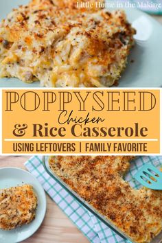 poppy seed chicken and rice casserole is an easy dinner recipe