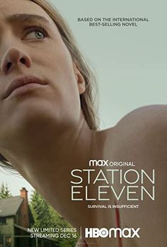 the movie station eleven features a woman with her hand on her head and looking up