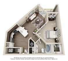 the floor plan of a two bedroom apartment