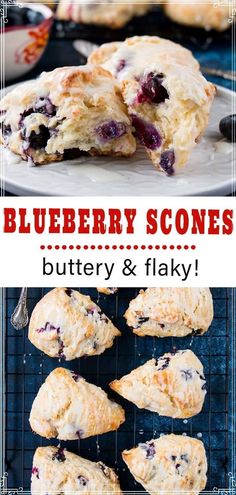 blueberry scones with buttery and flaky on top