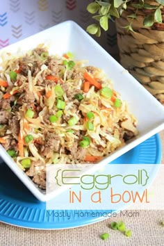 an egg roll in a bowl is on the facebook page