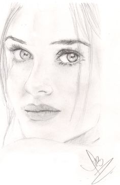 a pencil drawing of a woman's face